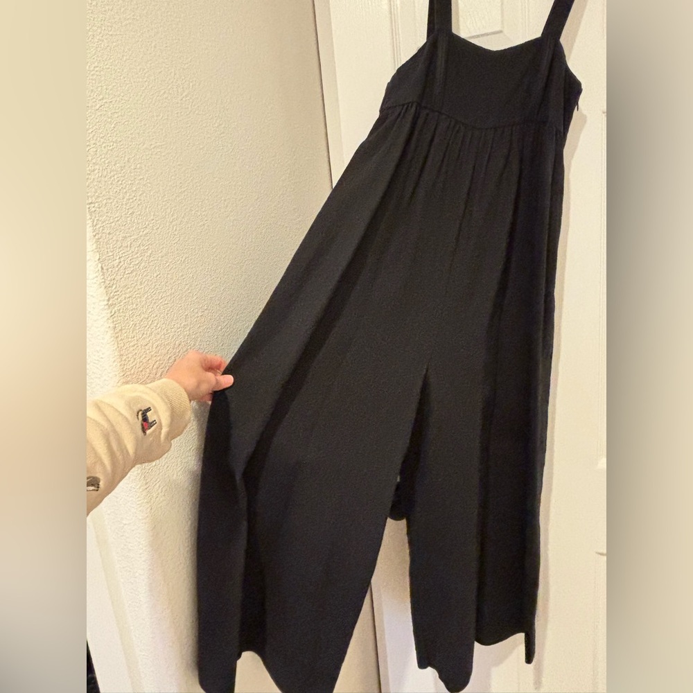Steven Alan Black Linen Jumpsuit with cutout back. - Picture 3 of 6